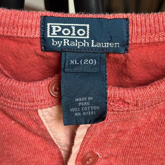 POLO RALPH LAUREN three-button Henley shirt, young men’s XL/20 - Picture 7 of 8